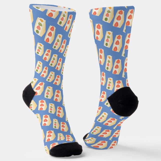 Fruit And Cream Dessert Sandwiches Socks (Angled)