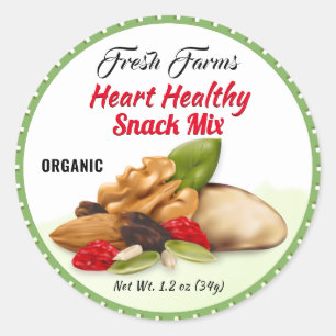 Fruit and Nut Snack Mix Canning Classic Round Sticker