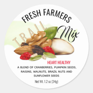 Fruit And Nut Trail Mix Label