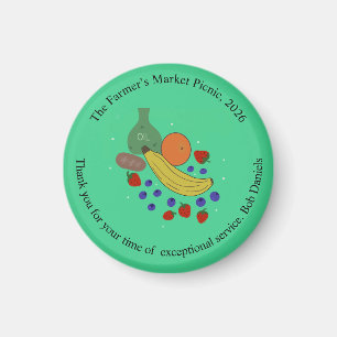 Fruit and Oil Round  Magnet