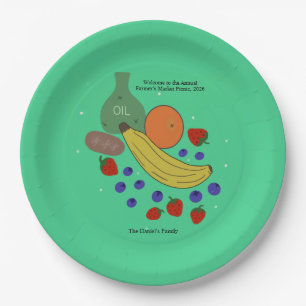 Fruit and Oil Round Paper Plate