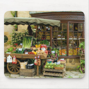 Fruit and Veg Colourful English Village Store Mouse Mat