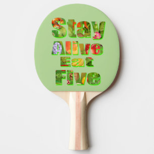 Fruit And Veg Stay Alive Eat Five Logo, Ping Pong Paddle