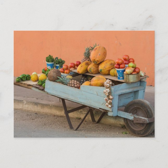 Fruit and vegetable cart, Cuba Postcard (Front)