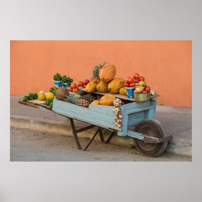 Fruit and vegetable cart, Cuba Poster (Front)
