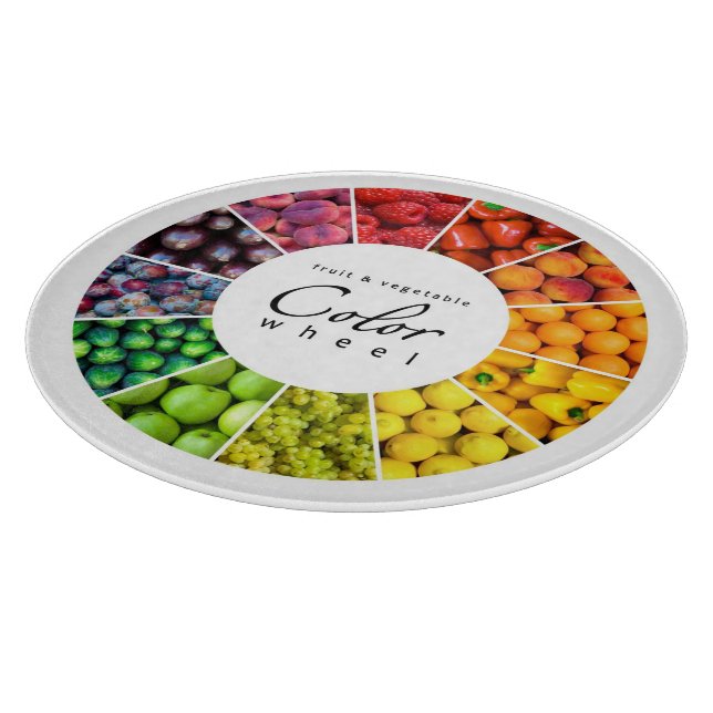 Fruit and vegetable colour wheel (12 colours) cutting board (Corner)