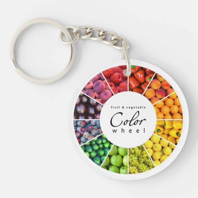 Fruit and vegetable colour wheel (12 colours) key ring (Front)