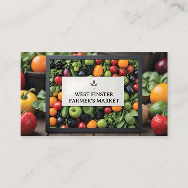 Fruit and Vegetable Frame Farmer's Market CSA Business Card (Front)