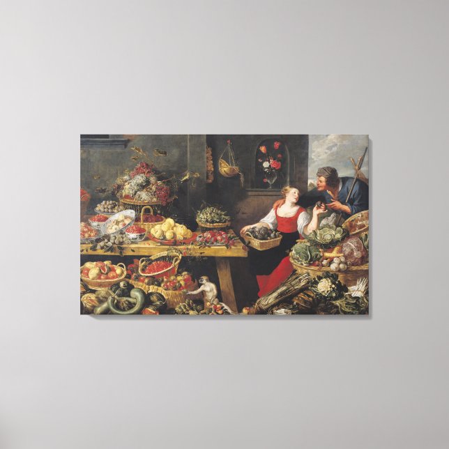 Fruit and Vegetable Market Canvas Print (Front)