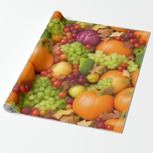 Fruit and Vegetable repeating design Wrapping Paper