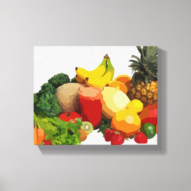 Fruit and Vegetable Wrapped Canvas Art (Front)