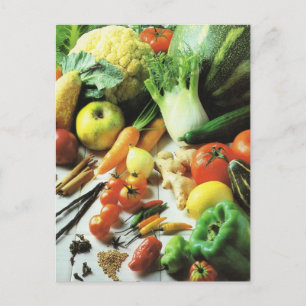Fruit and vegetables, All kinds of vegetables Postcard