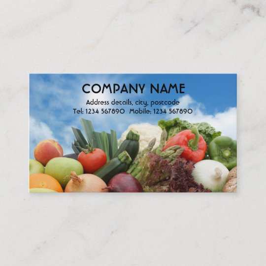 Fruit and vegetables business card | Zazzle.co.uk