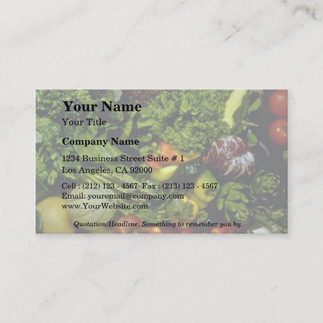 Fruit and vegetables business card (Front)