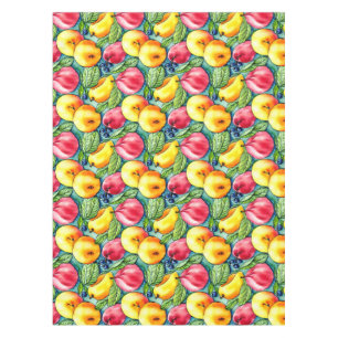 Fruit apple pear summer watercolor pattern tablecloth