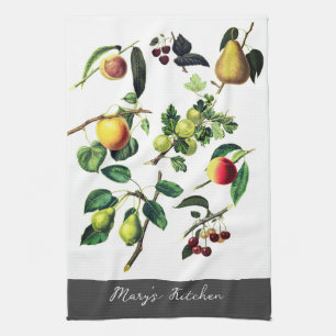 fruit art add your own text to custom  tea towel