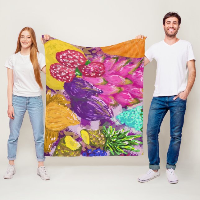 Fruit Art Arrangement Fleece Blanket (In Situ)