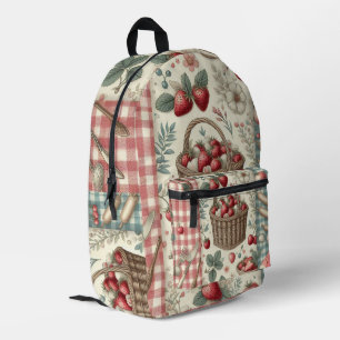 Fruit Basket Gingham Fun Printed Backpack