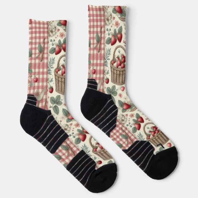 Fruit Basket Gingham Fun Socks (Right)