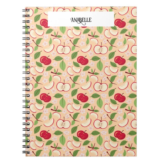 Fruit Basket Pattern Collection - Apples Notebook (Front)