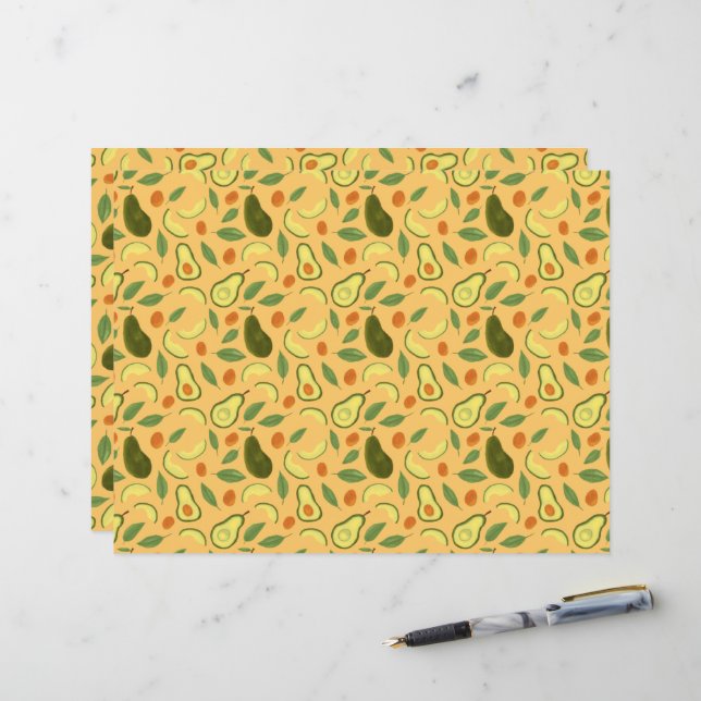 Fruit Basket Pattern Collection - Avocado (Front/Back In Situ)