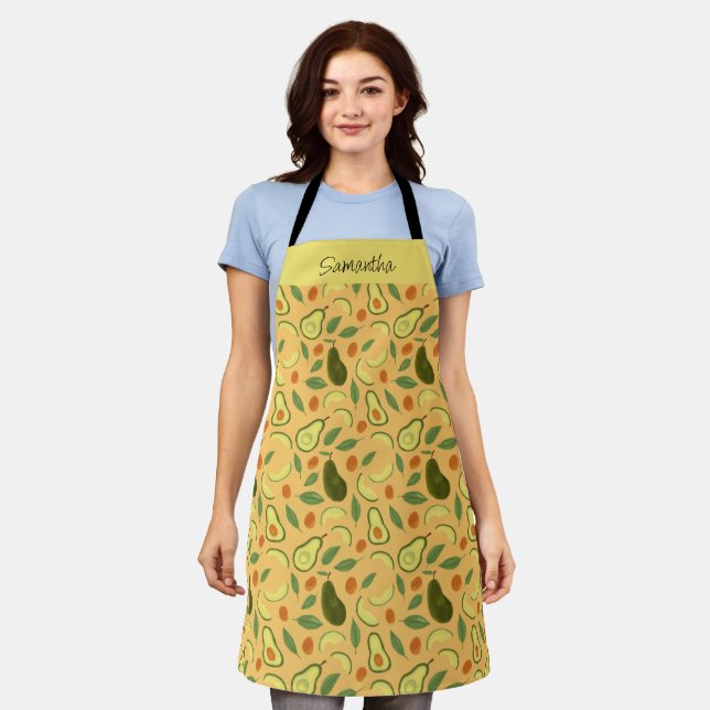 Fruit Basket Pattern Collection - Avocado Apron (Worn)
