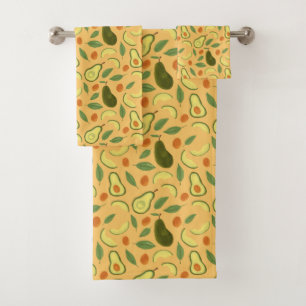Fruit Basket Pattern Collection - Avocado Bath Towel Set