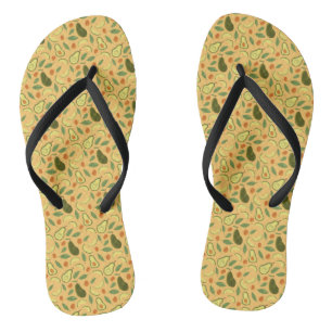Fruit Basket Pattern Collection - Avocado Flip Flops