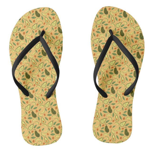Fruit Basket Pattern Collection - Avocado Flip Flops (Footbed)