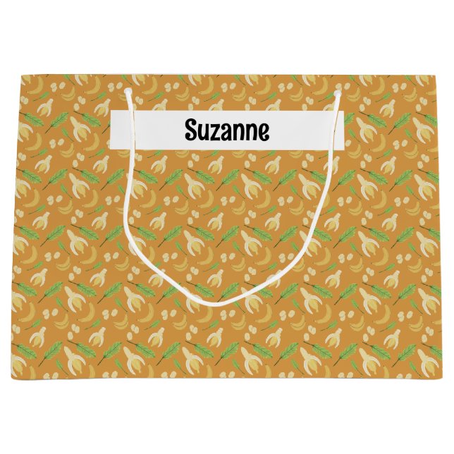 Fruit Basket Pattern Collection - Banana Large Gift Bag (Front)