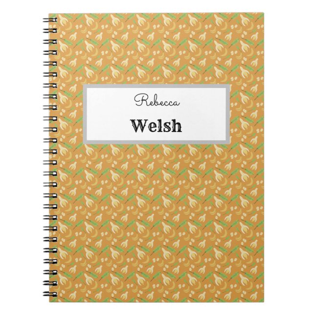 Fruit Basket Pattern Collection - Banana Notebook (Front)