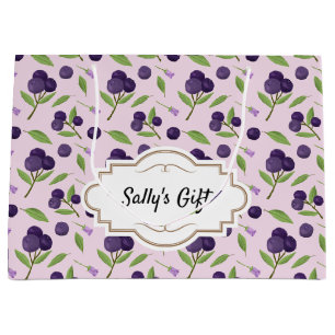 Fruit Basket Pattern Collection - Blueberries Large Gift Bag