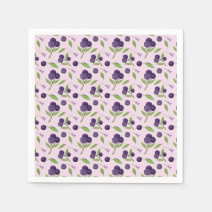 Fruit Basket Pattern Collection - Blueberries Napkin