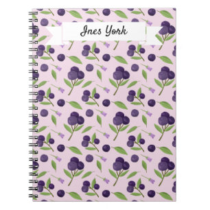 Fruit Basket Pattern Collection - Blueberries Notebook