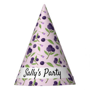 Fruit Basket Pattern Collection - Blueberries Party Hat