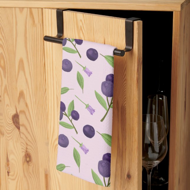 Fruit Basket Pattern Collection - Blueberries Tea Towel (Thirds Fold)