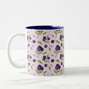 Fruit Basket Pattern Collection - Blueberries Two-Tone Coffee Mug