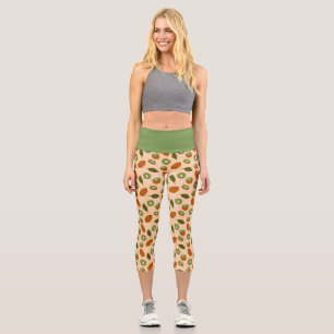 Fruit Basket Pattern Collection - Kiwi Capri Leggings