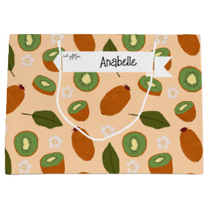 Fruit Basket Pattern Collection - Kiwi Large Gift Bag