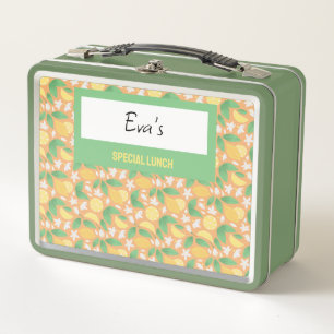 Fruit Basket Pattern Collection - Lemon Metal Lunch Box