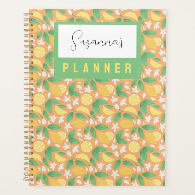 Fruit Basket Pattern Collection - Lemon Planner (Front)
