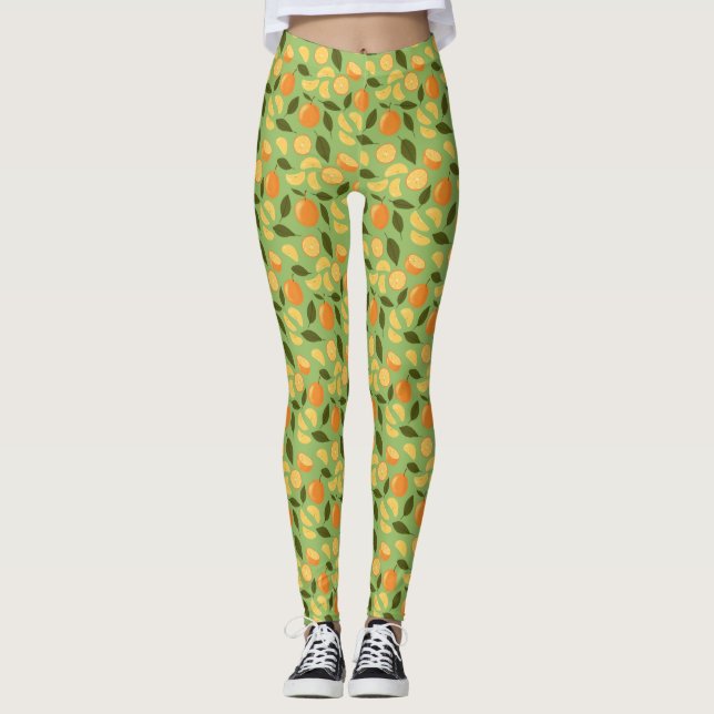 Fruit Basket Pattern Collection - Oranges Leggings (Front)