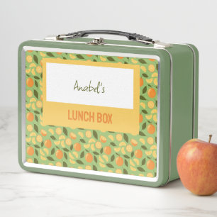 Fruit Basket Pattern Collection - Oranges Metal Lunch Box