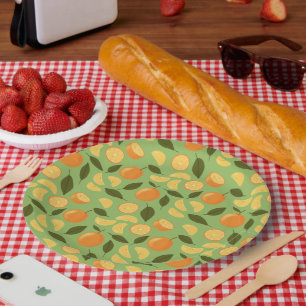 Fruit Basket Pattern Collection - Oranges Paper Plate