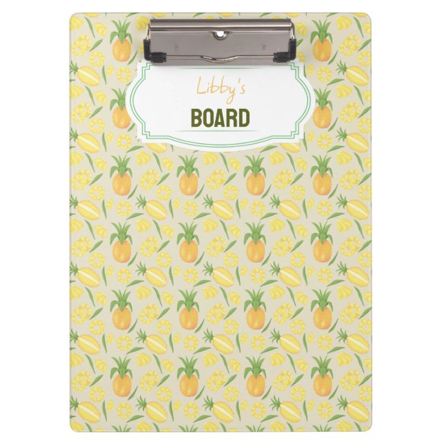 Fruit Basket Pattern Collection - Pineapples Clipboard (Front)