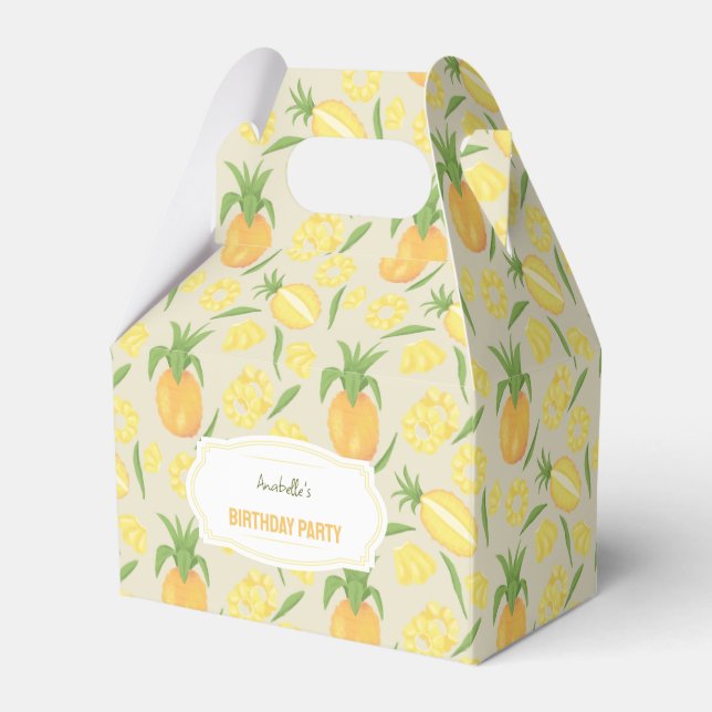 Fruit Basket Pattern Collection - Pineapples Favour Box (Front Side)