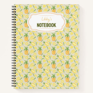 Fruit Basket Pattern Collection - Pineapples Notebook