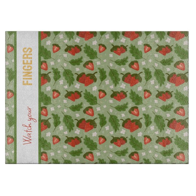Fruit Basket Pattern Collection - Strawberries Cutting Board (Front)
