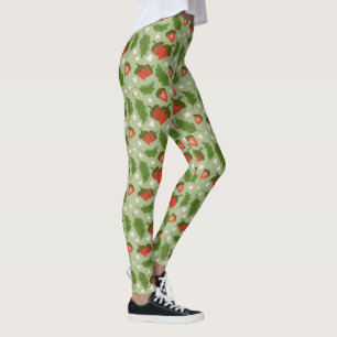 Fruit Basket Pattern Collection - Strawberries Leggings