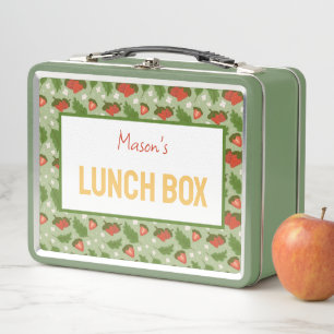 Fruit Basket Pattern Collection - Strawberries Metal Lunch Box